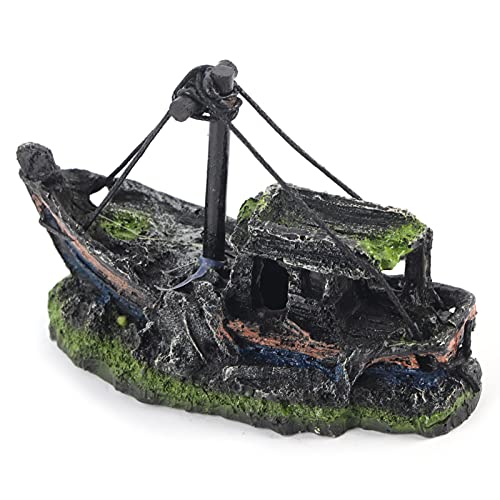 OPPWONG Aquarium-Schiffswrack, Hochsimulierte Schiffswrack-Aquarium-Dekorationen, Aquarium-Dekoration, Versteckhaus, Aquarium-Landschaftsornament für Süß- oder Salzwasser-Dekoration, OPPWONG Aquarium-Schiffswrack, Hochsimulierte Schiffswrack-Aquarium-Dekorationen, Aquarium-Dekoration, Versteckhaus, Aquarium-Landschaftsornament für Süß- oder Salzwasser-Dekoration, von OPPWONG