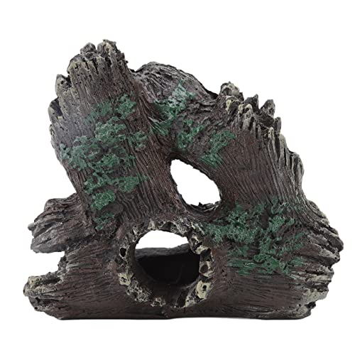 OPPWONG Aquariumbaum, Aquarium Landschaft Baumstumpf Garnelenhöhle Betta Versteck Künstliche Harzbaumloch Ornament Hohlkoffer Höhle Betta Höhle Steine ​​für Cichlid Versteck (GM1358) von OPPWONG