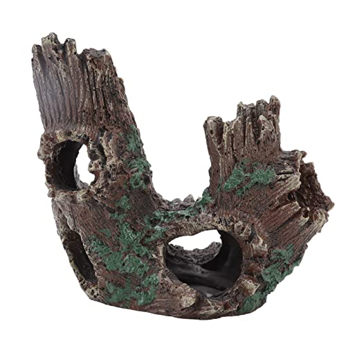 OPPWONG Aquariumbaum, Aquarium Landschaft Baumstumpf Garnelenhöhle Betta Versteck Künstliche Harzbaumloch Ornament Hohlkoffer Höhle Betta Höhle Steine ​​für Cichlid Versteck (GM1463) von OPPWONG