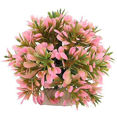OPPWONG Aquariumgras, Farbenfange Fischbox Plastik Graskugel Aquariumpflanzen Beta Fisch Aquarien Accessoires Künstliche Aquariumgraskugel für Aquarium Fischbox Landschaftsbau (LightPink) von OPPWONG