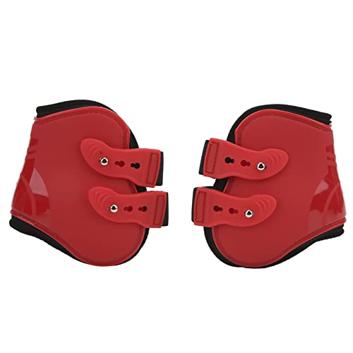 OPPWONG Eisstiefel für Pferde, PU -Shell -Sehnen -Wachstiefel Jumps Schiene für Pferde Pferdehöhenstiefel für das Reiten von Stoßdämpfer Jumping -Wettbewerb Festgelegt (rote Hinterbeine von OPPWONG