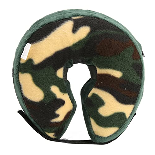 OPPWONG Hund Aufblasbarer Halskragen, Weicher Hund Hals -Donut -Halsband Hundekegel für Kleine Hunde Hunde Donut Halsband Haustier Erholung Schutzhalter für Große Mittlere (Camo-Haken- von OPPWONG