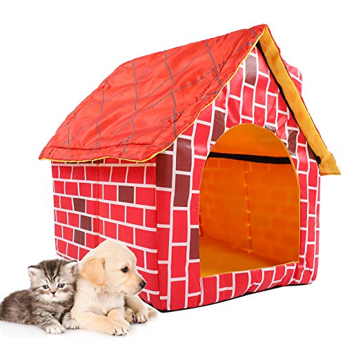 OPPWONG Katzenhäuser für Katzen Im Freien, Faltbares Bett, Roter Ziegelsteinkamin, Haustierhaus, Katzenzelt, Katzenhöhle, Abnehmbares, Waschbares Haus, Katzenwelpenbett, Zelt, Haustier OPPWONG Katzenhäuser für Katzen Im Freien, Faltbares Bett, Roter Ziegelsteinkamin, Haustierhaus, Katzenzelt, Katzenhöhle, Abnehmbares, Waschbares Haus, Katzenwelpenbett, Zelt, Haustier von OPPWONG