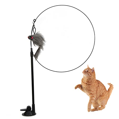 OPPWONG Katzenspielzeug mit Saugnapf für Hauskatzen, Hand-Teaser-Zauberstab-Spielzeug, Interaktives Katzenspielzeug, Katzenfederspielzeug, Hängende Tür, Kätzchenspielzeug für Katzen, OPPWONG Katzenspielzeug mit Saugnapf für Hauskatzen, Hand-Teaser-Zauberstab-Spielzeug, Interaktives Katzenspielzeug, Katzenfederspielzeug, Hängende Tür, Kätzchenspielzeug für Katzen, von OPPWONG