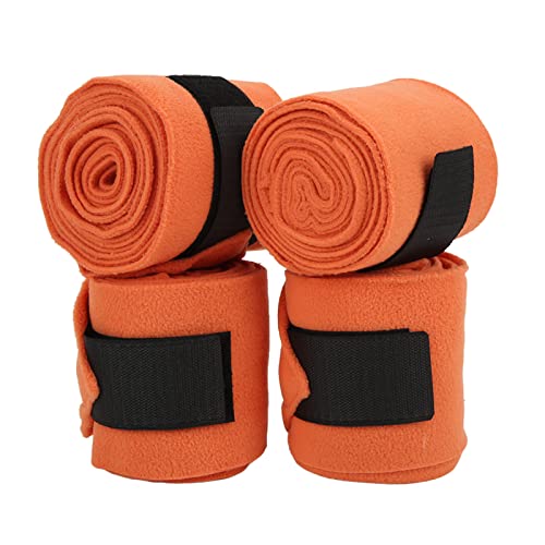 OPPWONG Pferdebeinbandagen, 4-teiliges Reitbeinbandage-Set, Standbandagen für Pferde, Lammbeinbandagen, Selbstklebende Doppelseitige Fleece-Pferdebeinbandagen für das Training und von OPPWONG