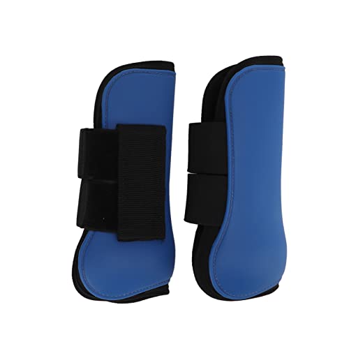 OPPWONG Pferdestiefel, Elastische Polsterung Innen -Pad -Pferdestiefel Schiene für Pferde Jumps Pferdebeine Wache für Springen Training Reitschockabsorbing Wettbewerb (Blaue vordere von OPPWONG