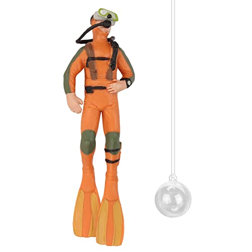 OPPWONG Schwimmendes Aquariumdekor, Froschman Schwimmende Taucherfisch -Aquarium -Accessoires Aquarium -Ornamente mit Linie und Schwebkugel für Fischbox Landschaftsdekoration (ORANGE) von OPPWONG