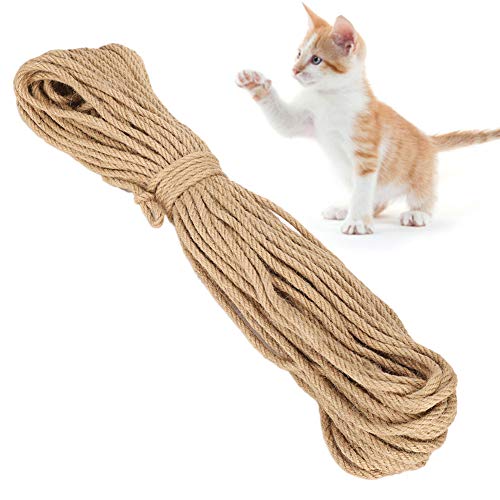 OPPWONG Sisal Seil für Katzenkratzer, Hanfschnur Seil Katzenbaum Seil Katzenbaum Ersatzteile Handwerk Gartenhaus Dekoration für Katzenbaumturm Teppichmatte, Haustierspielzeug (6MM 50M) von OPPWONG