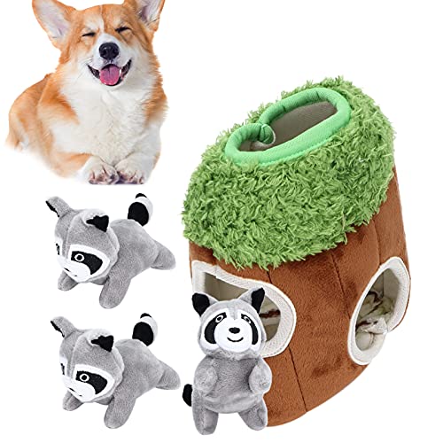 OPPWONG Versteckspiel-Hundespielzeug, Interaktives, Quietschendes Plüsch-Hundespielzeug, Hundespielzeug, Interaktives Hundespielzeug, Waschbär, Baum, Löcher, Puzzle-Spielzeug, Stofftiere OPPWONG Versteckspiel-Hundespielzeug, Interaktives, Quietschendes Plüsch-Hundespielzeug, Hundespielzeug, Interaktives Hundespielzeug, Waschbär, Baum, Löcher, Puzzle-Spielzeug, Stofftiere von OPPWONG