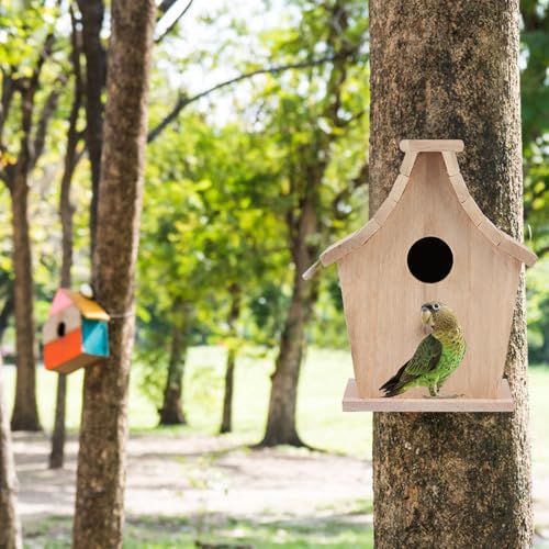 Vogelhaus aus Holz, Brutkasten, Hängendes Vogelhaus für Draußen Gartenterrasse, Dekorativer Nistkasten, Vogelhaus Hängender Vogel für Papageien, Wellensittiche, Kleine Vögel Vogelhaus aus Holz, Brutkasten, Hängendes Vogelhaus für Draußen Gartenterrasse, Dekorativer Nistkasten, Vogelhaus Hängender Vogel für Papageien, Wellensittiche, Kleine Vögel von OPPWONG