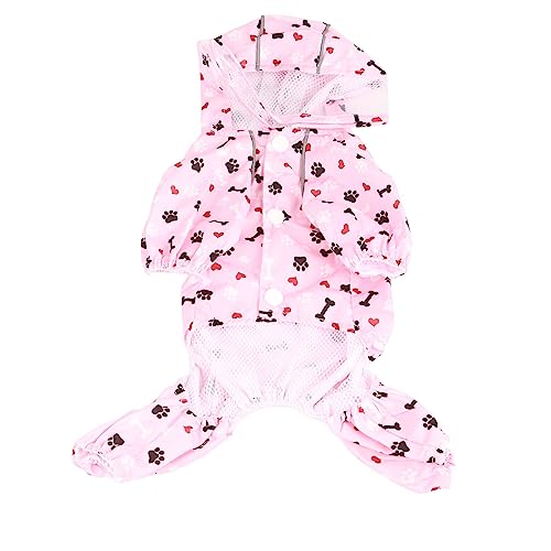 OPPWONG Welpen Regenmantel für Kleine Hunde, Reflektierende Welpe Regenmanteljacke Hund Regenmantel Hunde Regenjacke Atmungsaktives Süßes Muster Hundehund Regenmantel für Große Mittel (S) von OPPWONG