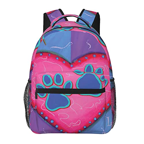 Laptop-Rucksack mit Hundepfotenabdruck, lässig, langlebig, Reißverschluss, Tagesrucksack für Reisen, Wandern, Camping Laptop-Rucksack mit Hundepfotenabdruck, lässig, langlebig, Reißverschluss, Tagesrucksack für Reisen, Wandern, Camping von OPSREY