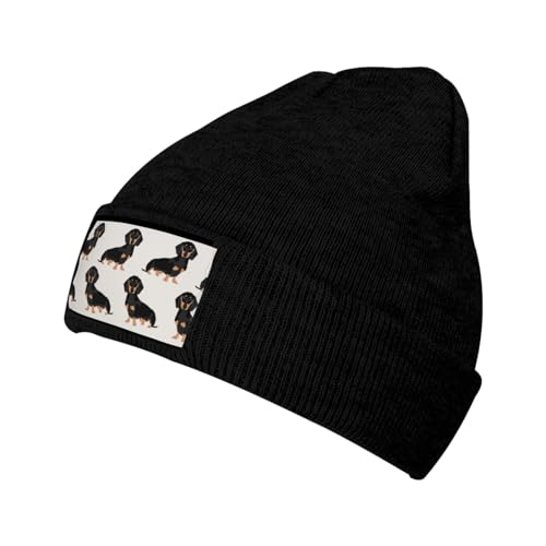 OPSREY Dackel Weiner Haustier Hunde gedruckt Warme Fleece Hut Neutral Strickmütze Winter Wollmütze Beanie OPSREY Dackel Weiner Haustier Hunde gedruckt Warme Fleece Hut Neutral Strickmütze Winter Wollmütze Beanie von OPSREY