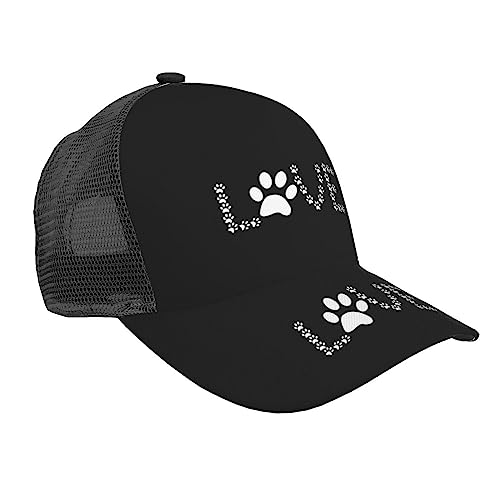 OPSREY Lover Dog Paw bedruckte, verstellbare Netz-Baseballkappe, neutrale Sportmütze von OPSREY
