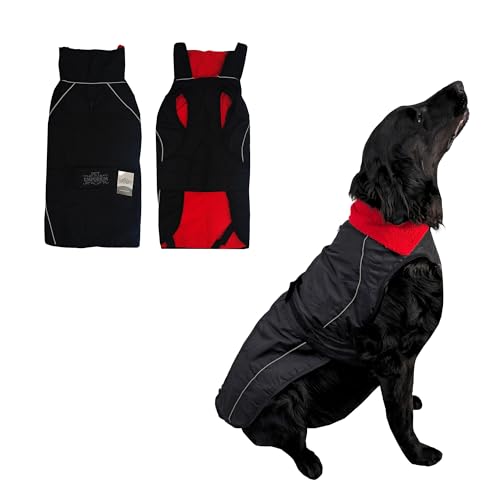Optimum Wasserdichte Hundejacke mit Fleecefutter, reflektierenden Streifen und verstellbarer Passform, perfekt für kaltes und nasses Wetter, Größe L von OPTIMUM