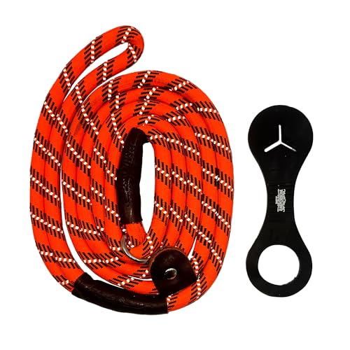 Strapazierfähige Hundeleine mit verstellbarer Schlaufe, 150 cm lang, Nylon, verhedderungsfrei, wetterbeständig, inklusive Kotbeutelhalter, Orange/Schwarz, ideal für Spaziergänge & Training Strapazierfähige Hundeleine mit verstellbarer Schlaufe, 150 cm lang, Nylon, verhedderungsfrei, wetterbeständig, inklusive Kotbeutelhalter, Orange/Schwarz, ideal für Spaziergänge & Training von OPTIMUM
