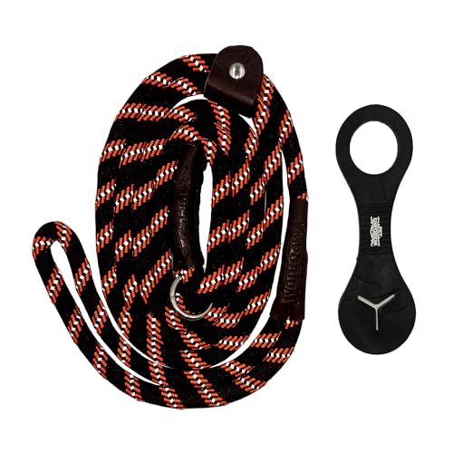 Strapazierfähige Hundeleine mit verstellbarer Schlaufe, 150 cm lang, Nylon, verhedderungsfrei, wetterbeständig, inklusive Kotbeutelhalter, Schwarz/Orange, ideal für Spaziergänge und Training Strapazierfähige Hundeleine mit verstellbarer Schlaufe, 150 cm lang, Nylon, verhedderungsfrei, wetterbeständig, inklusive Kotbeutelhalter, Schwarz/Orange, ideal für Spaziergänge und Training von OPTIMUM
