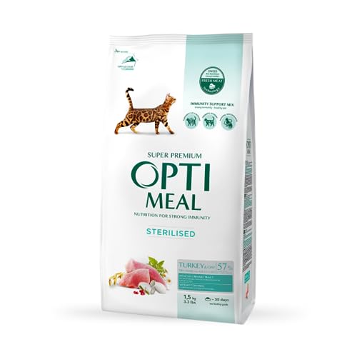 OPTIMEAL™. Complete Dry pet Food for sterilised Cats - Turkey and Oat 1,5 kg von OPtimeal
