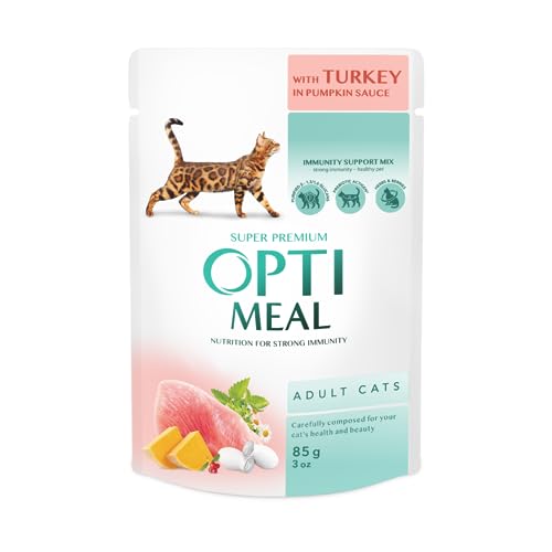 OPTIMEAL™. Сomplete сanned pet Food for Adult Cats with Turkey in Pumpkin Sauce, Box (12x0,085 kg) von OPtimeal