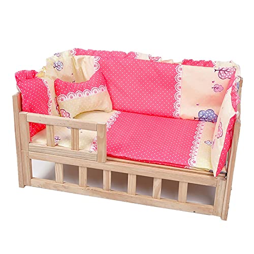 Hundebett aus Holz Massivholz-Haustierbett, erhöhtes Hundebett, Haustierbettrahmen mit weicher Matratze und Kissen, Haustier-Schlafsofa, Couch für kleine Hunde, Haustier, Katze Erhöhtes Hundebett Hundebett aus Holz Massivholz-Haustierbett, erhöhtes Hundebett, Haustierbettrahmen mit weicher Matratze und Kissen, Haustier-Schlafsofa, Couch für kleine Hunde, Haustier, Katze Erhöhtes Hundebett von OQOPO