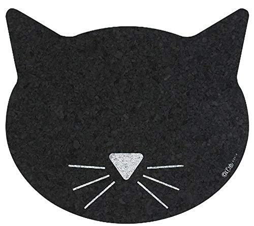 ORE Pet Black Cat Face Recycled Rubber Pet Placemat,Size: 1 Pack von ORE