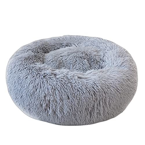 Anti-Angst-Hundebett für extra große, große, mittelgroße und kleine Hunde, rundes Hundebett, Katzenbett, Donut-Kuschelbett, beruhigendes Haustierbett, Sofa, Welpenbett, Kätzchenbett, 120 cm, Hellgrau Anti-Angst-Hundebett für extra große, große, mittelgroße und kleine Hunde, rundes Hundebett, Katzenbett, Donut-Kuschelbett, beruhigendes Haustierbett, Sofa, Welpenbett, Kätzchenbett, 120 cm, Hellgrau von OREAMY
