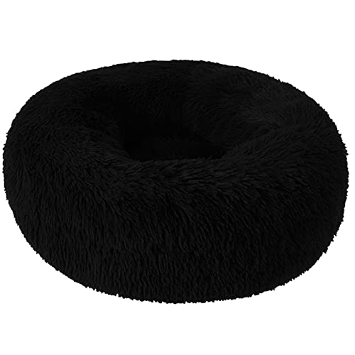 Anti-Angst-Hundebett für extra große, große, mittelgroße und kleine Hunde, rundes Hundebett, Katzenbett, Donut-Kuschelbett, beruhigendes Haustierbett, Sofa, Welpenbett, Kätzchenbett, 140 cm, Schwarz Anti-Angst-Hundebett für extra große, große, mittelgroße und kleine Hunde, rundes Hundebett, Katzenbett, Donut-Kuschelbett, beruhigendes Haustierbett, Sofa, Welpenbett, Kätzchenbett, 140 cm, Schwarz von OREAMY