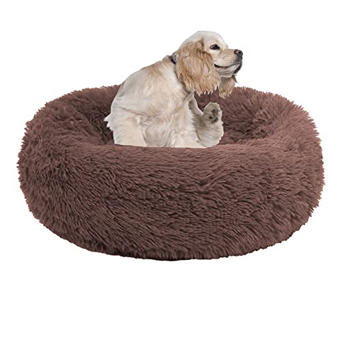 Rundes beruhigendes Hundebett, Katzenbett, Matratze, Welpen, Kätzchen, Kuschelbett, extra großes Hundekissen, Sofa, warmes Plüsch-Haustierbett, Haustiernest mit rutschfester Unterseite, 160 cm, Kaffee Rundes beruhigendes Hundebett, Katzenbett, Matratze, Welpen, Kätzchen, Kuschelbett, extra großes Hundekissen, Sofa, warmes Plüsch-Haustierbett, Haustiernest mit rutschfester Unterseite, 160 cm, Kaffee von OREAMY