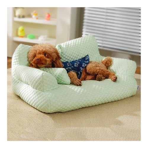 OREZAUQS Hundesofa für Mittlere Hunde Erhöhtes Hundesofabett, mit Rutschfester Unterseite, Atmungsaktives Hundeliege mit Abnehmbarem, waschbarem Bezug (Green,XXL) von OREZAUQS