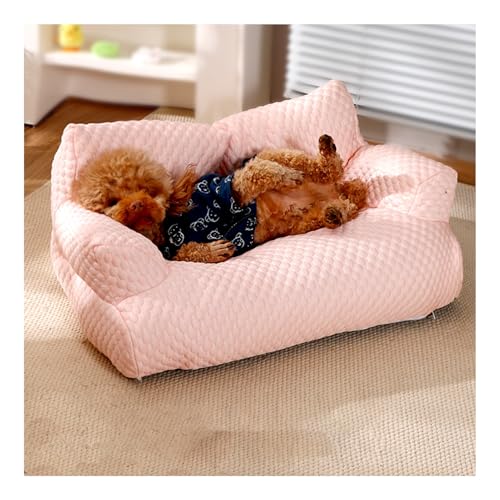 OREZAUQS Hundesofa für Mittlere Hunde Erhöhtes Hundesofabett, mit Rutschfester Unterseite, Atmungsaktives Hundeliege mit Abnehmbarem, waschbarem Bezug (Pink,XXL) von OREZAUQS