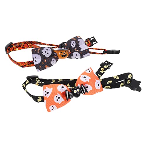 ORFOFE Halloween Haustierhalsband Fliege Katzenhalsband Dekorative Kätzchen Katzenhalsbänder Haustier Hals mit Kürbis Thema von ORFOFE