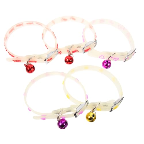 ORFOFE Katzenhalsband Leuchtend 5 Stück Im Dunkeln Leuchtendes Haustierhalsband Modisch Und Bezaubernd Für Kätzchen Und Katzen Zufällige Farbe von ORFOFE