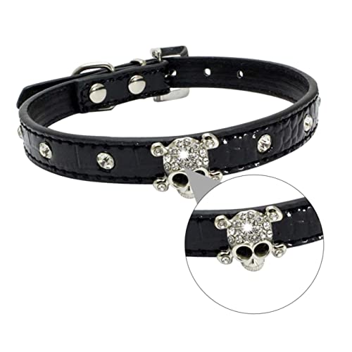 ORFOFE 1 STK Halloween-Schädel-Haustierhalsband Diamanthalsband Hundeschädelhalsbänder Halloween kostüm Halloween Costume Kleidung PU-Haustierhalsbänder Hundehalsbänder Strasssteine von ORFOFE