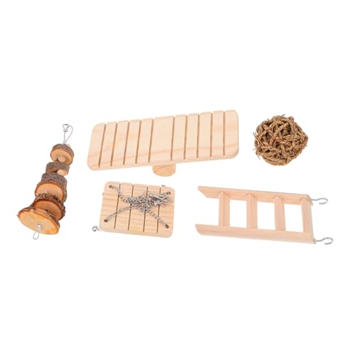 ORFOFE Leiter Schaukel Holz Tier Klettern Spielzeug Set Für Meerschweinchen Ratte Rennmäuse Pet Schleifen Spielzeug von ORFOFE