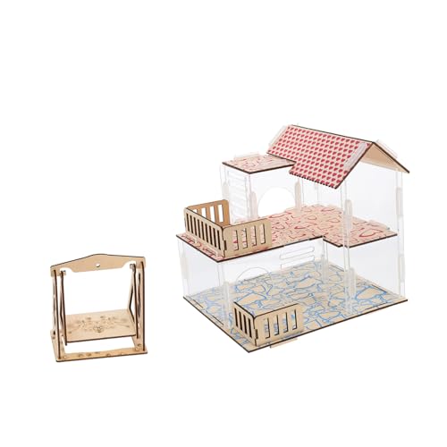 ORFOFE 1 Set Hamstervilla Hamsterzubehör Rattentunnelspielzeug Dekoratives Hamsterspielzeug Meerschweinchen Kletterspielzeug Transparentes Hamsterhaus Transparentes Hamsterhaus von ORFOFE