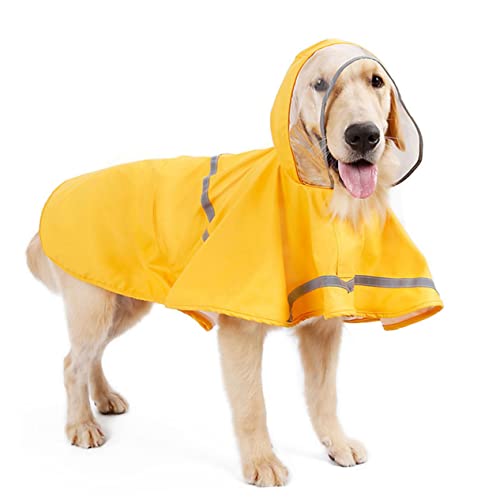 ORFOFE Reflektierender Haustier-Regenmantel extragroß für Hunde Regenbekleidung wasserdichte Regenjacke für Hunde Größe XL Gelb ORFOFE Reflektierender Haustier-Regenmantel extragroß für Hunde Regenbekleidung wasserdichte Regenjacke für Hunde Größe XL Gelb von ORFOFE