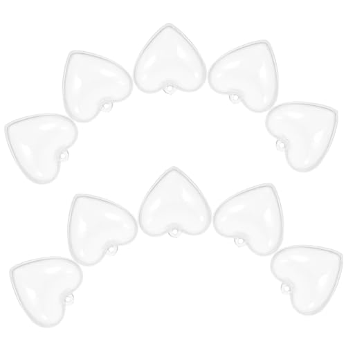 ORFOFE 10 Stück Teiliges Transparentes PVC Deko- Füllbare Herzform Kugeln Schwimmende Aquarium-Accessoires Leichte Acrylkugeln zum Befüllen für Weihnachts Party-Dekoration von ORFOFE