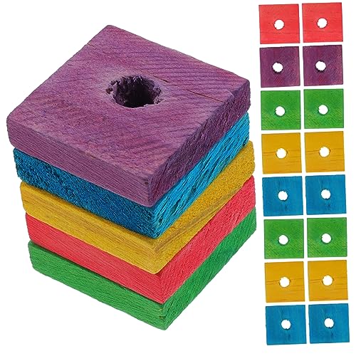 ORFOFE 100stücke Papageien Holzspielzeug Für Vögel Bissfestes Kauspielzeug Und Zähneknirschen Holzchips Gemischten Farben Für Graupapageien Und Sittiche von ORFOFE