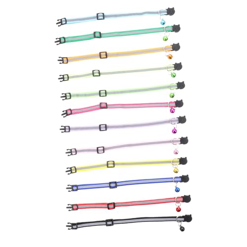ORFOFE 12-pcs-verschleiß-resistente Autokragen Reflektierende Kätzchenkragen Tragbare Glockenkragen (gemischte Farbe) von ORFOFE