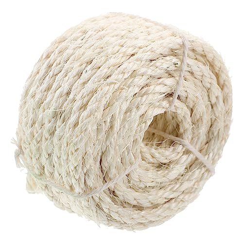 ORFOFE 1Rolle Katzenbaum Seil aus Natürlichem Sisal Langlebig und Kratzfest für Kratzmöbel und DIY Katzenkratzpfeiler Schützt Möbel und Sorgt für Katzenvergnügen von ORFOFE