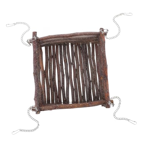 ORFOFE 1Satz Hamster Hängematte aus Naturholz mit Spielbrett für Kleine für Hamster Mäuse und Fördert Käfig zu Befestigen von ORFOFE
