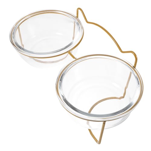 ORFOFE Katzenfutterspender Doppelnapf Stabiles Rack-Design Futteraufbewahrungsnapf Für Katzen Und von ORFOFE