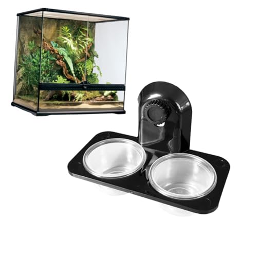 ORFOFE 1Stück Pet Reptile Feeder Schale Multifunktionale Futter und Wasserschale aus Kunststoff mit Doppeltem Schraubenmuster für Eidechsen Schildkröten und Andere Reptilien von ORFOFE