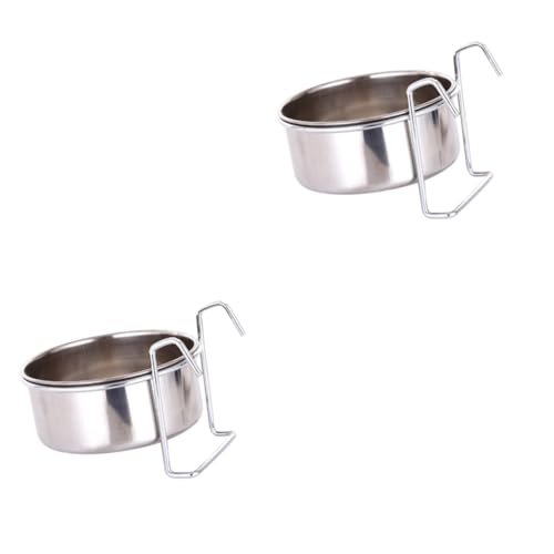 ORFOFE 2 Sets Feine Handwerkskunst Pet Bowl Hängen Wasser Becken Stilvolle Einfach Zu Bedienen Silber von ORFOFE