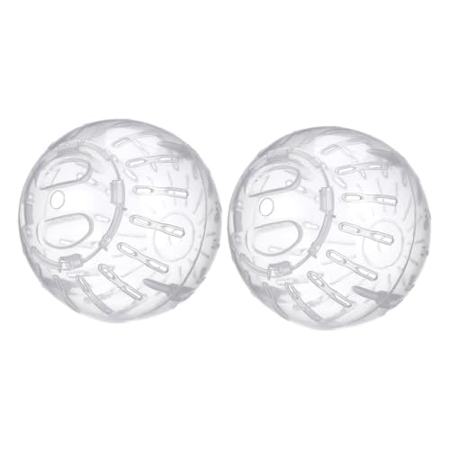 ORFOFE 2 Stück Hamster Laufball Transparent Ø Trainingsball für Kleine Kleintiere Wie Hamster Mäuse Rennmäuse Gerbil Jogging Übungsball mit Stand für Körperliche Fitness und Aktives von ORFOFE