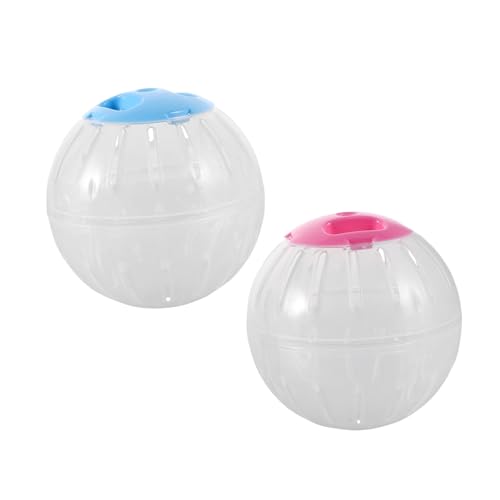 ORFOFE 2 Stück Hamster Laufball Transparentes Geräuscharmes Kunststoff laufrad für Kleintiere Geräuschreduziertes Fitnessspielzeug mit Großem Innenraum für Hamster Zwerghamster und von ORFOFE