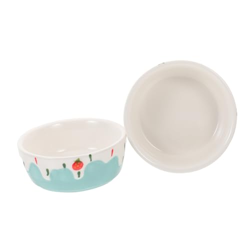 ORFOFE 2 Stück Keramik Futternapf für Kleintiere Hamster Meerschweinchen Wassernapf Anti rutsch Futter Wasserschale mit Tiefem Design für Nagetiere Wie Igel Ratten Zwerghamster von ORFOFE