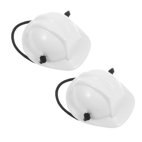 ORFOFE 2 Stück Mini Bauhelm für Haustiere und Kleine Puppen mit Verstellbarem Federseil Sicherer Kopfschutz Modischer Mini Helm Geeignet für DIY Basteln Partydeko und Outdoor Spielspaß von ORFOFE
