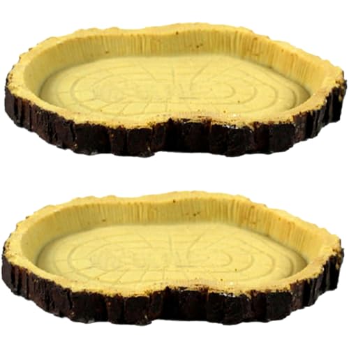 ORFOFE 2 Stück Reptilien Wasserschale aus Robustem Harz Vielfunktionaler Futternapf und Trinkschale für Schildkröten und Echsen Realistische Optik Leicht zu Reinigen Langlebiges ORFOFE 2 Stück Reptilien Wasserschale aus Robustem Harz Vielfunktionaler Futternapf und Trinkschale für Schildkröten und Echsen Realistische Optik Leicht zu Reinigen Langlebiges von ORFOFE