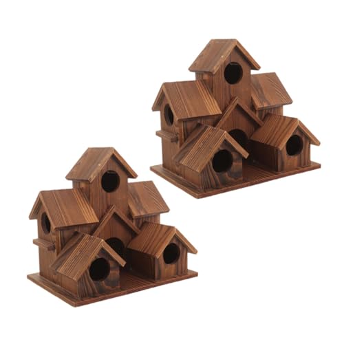 ORFOFE 2 Stück Rustikale Holz-vogelhäuser mit Futterstelle Wetterfestes Outdoor-nistkasten Cottage-Stil Dekorative Gartenhäuser für Wildvögel Natürliche Holz-Dekoration für Balkon und ORFOFE 2 Stück Rustikale Holz-vogelhäuser mit Futterstelle Wetterfestes Outdoor-nistkasten Cottage-Stil Dekorative Gartenhäuser für Wildvögel Natürliche Holz-Dekoration für Balkon und von ORFOFE